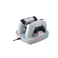 Charging Base Dual Charger Color Lighting Effect For PS5 Controller - White