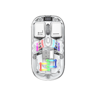 Transparent Wireless Dual-Mode RGB Bluetooth Mouse - White
